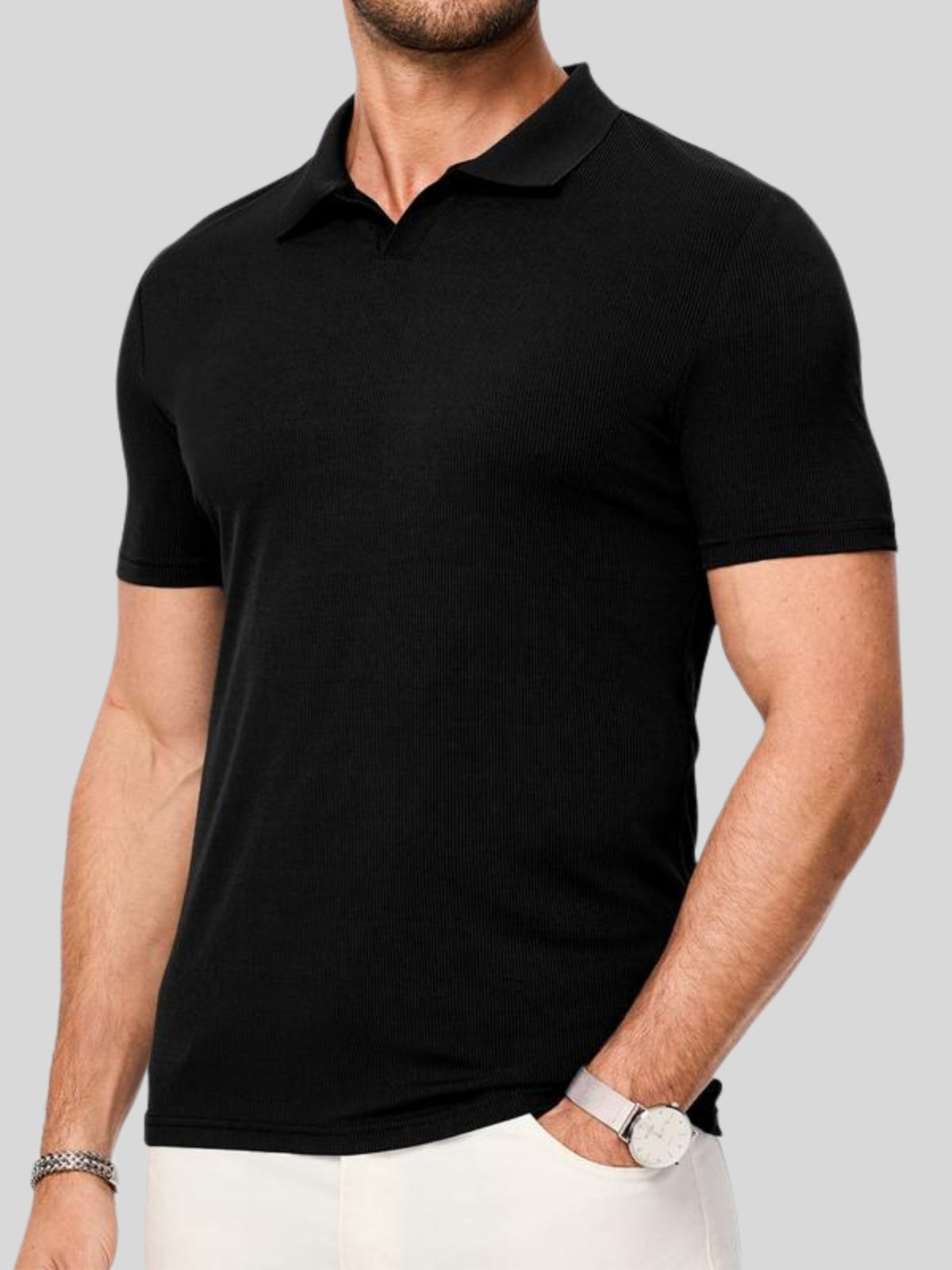 FlexRib™ Sculpt Polo – Escultor con Tejido Elástico