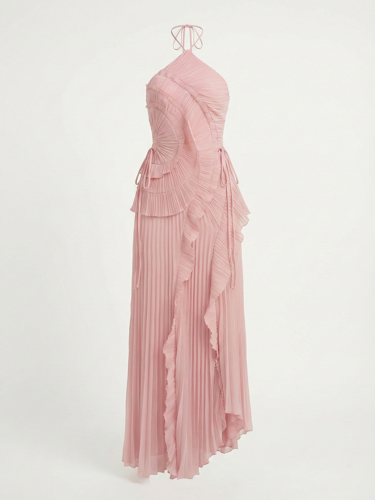 Catherine Vestido con volantes - Rosa claro