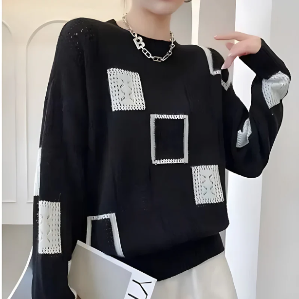 BLANCA - Jersey elegante con estampado geométrico