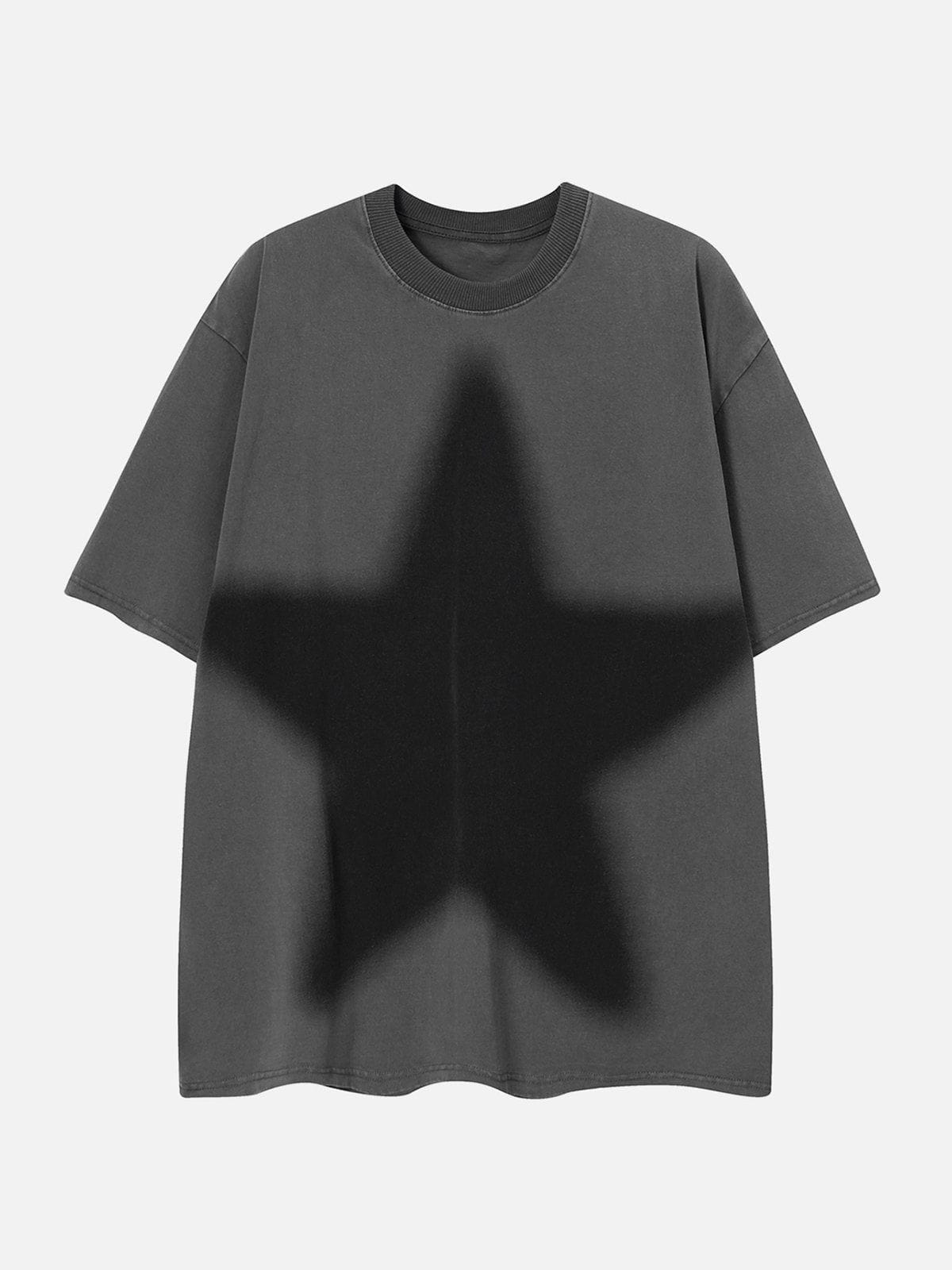 Camiseta WLS Estampado Estrellas Lavada