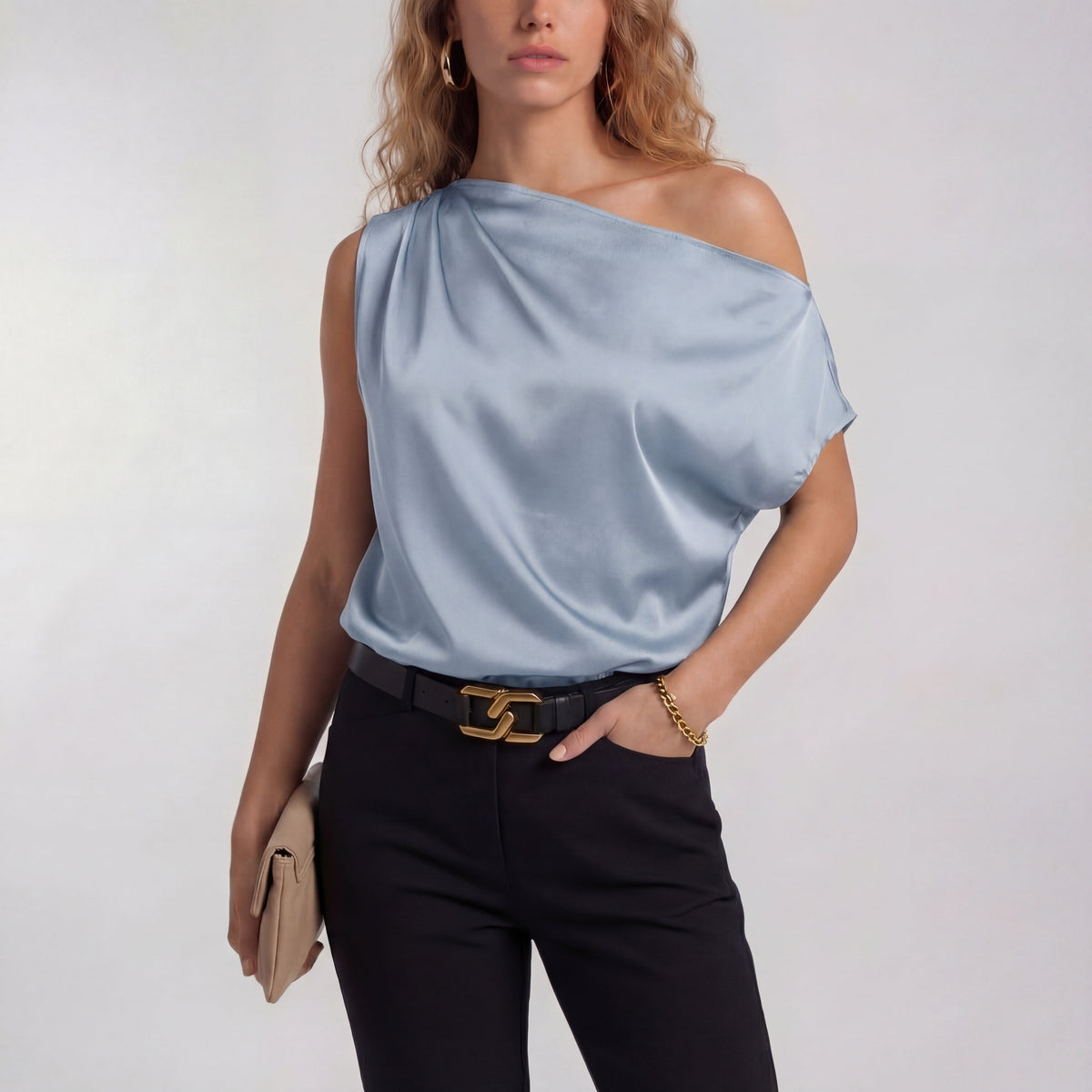 Camilla – Blusa Casual Chic de Un Hombro