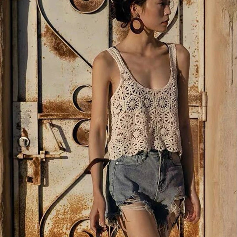 Rila | Top Cropped de Ganchillo
