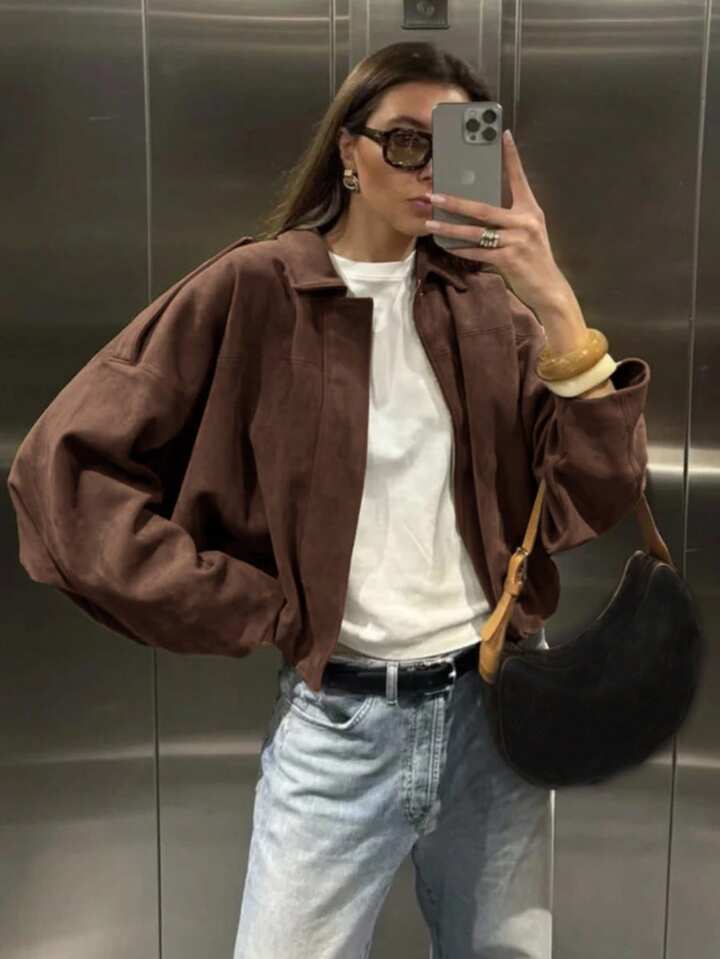 Lara | Chaqueta Bomber de Ante