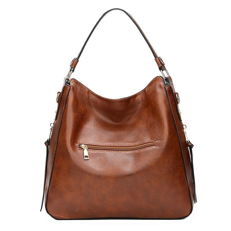 Bolso hobo de piel de lujo antirrobo con cartera pequeña