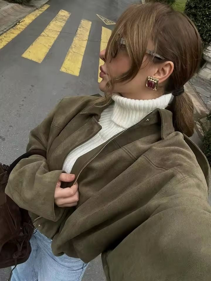 Lara | Chaqueta Bomber de Ante