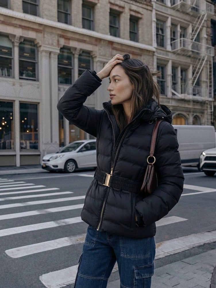 Eleanor | Plumífero con Capucha y Cinturón