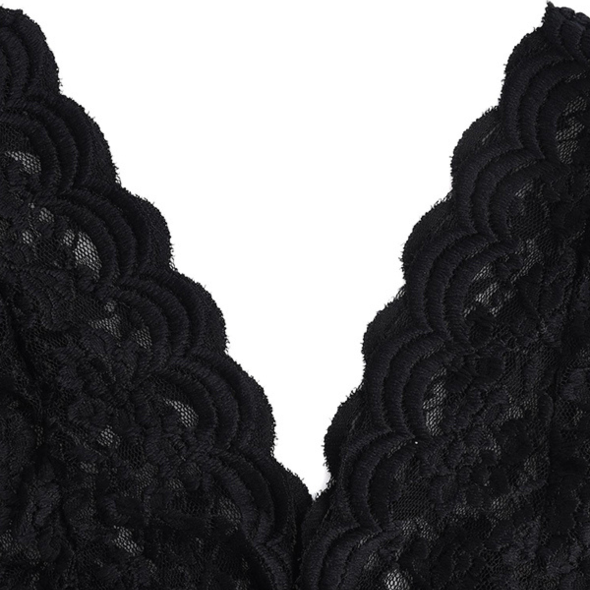Scallace | Camiseta de Encaje con Escote en V
