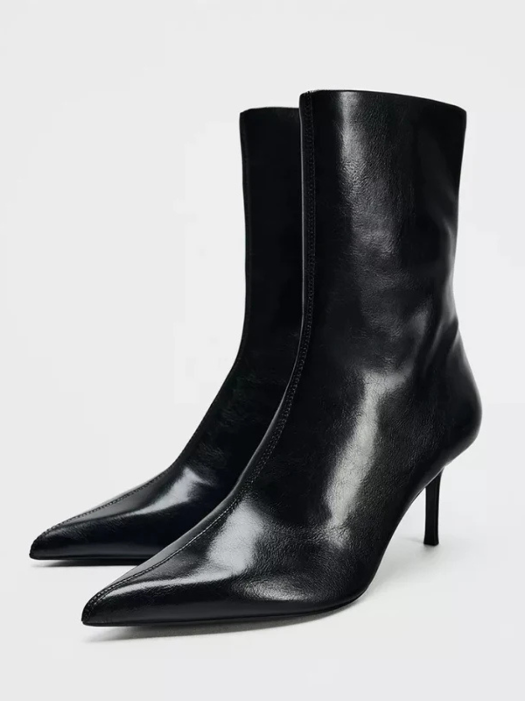 Crick | Botines negros de mujer con punta puntiaguda y tacón