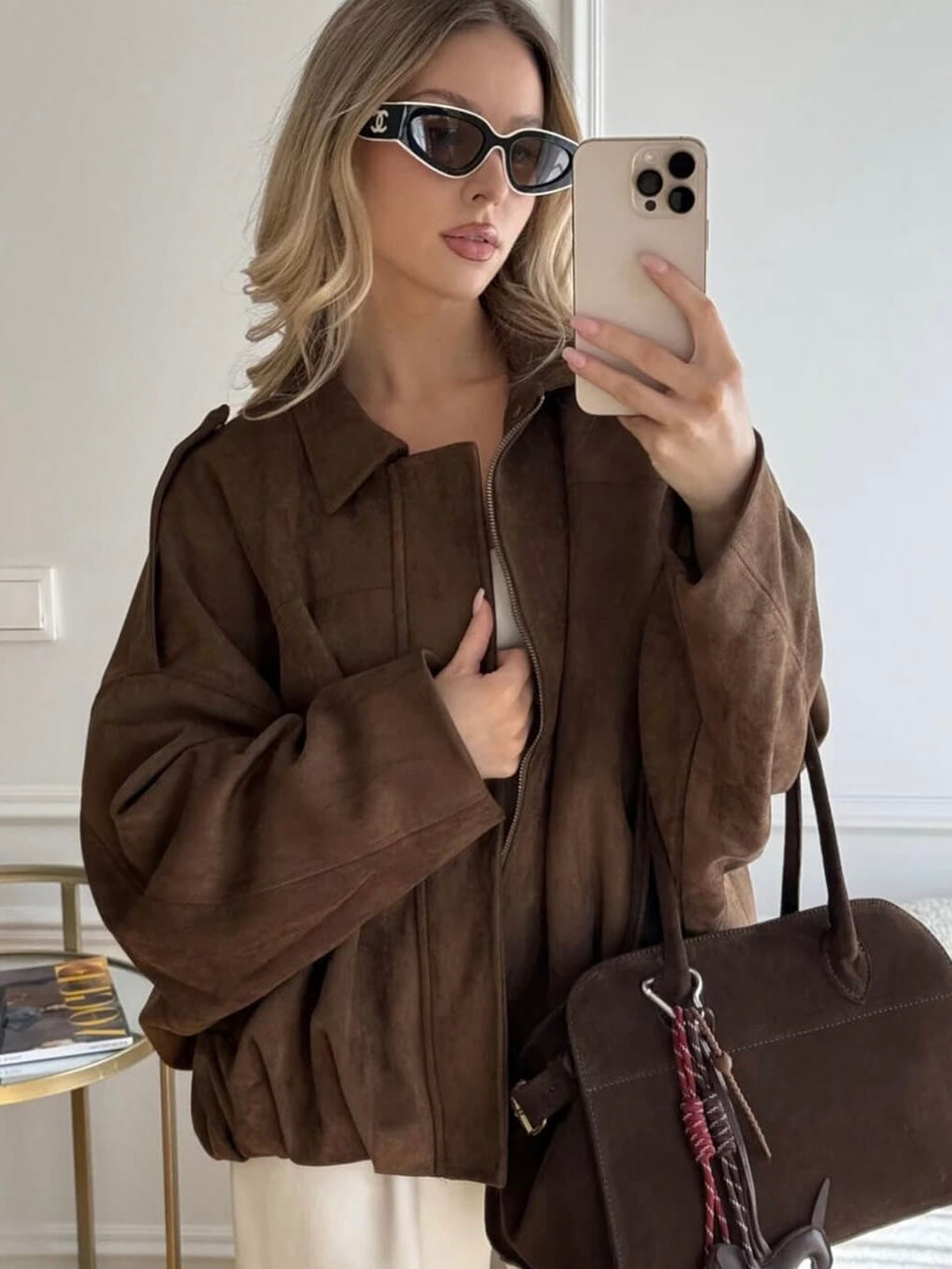 Lara | Chaqueta Bomber de Ante