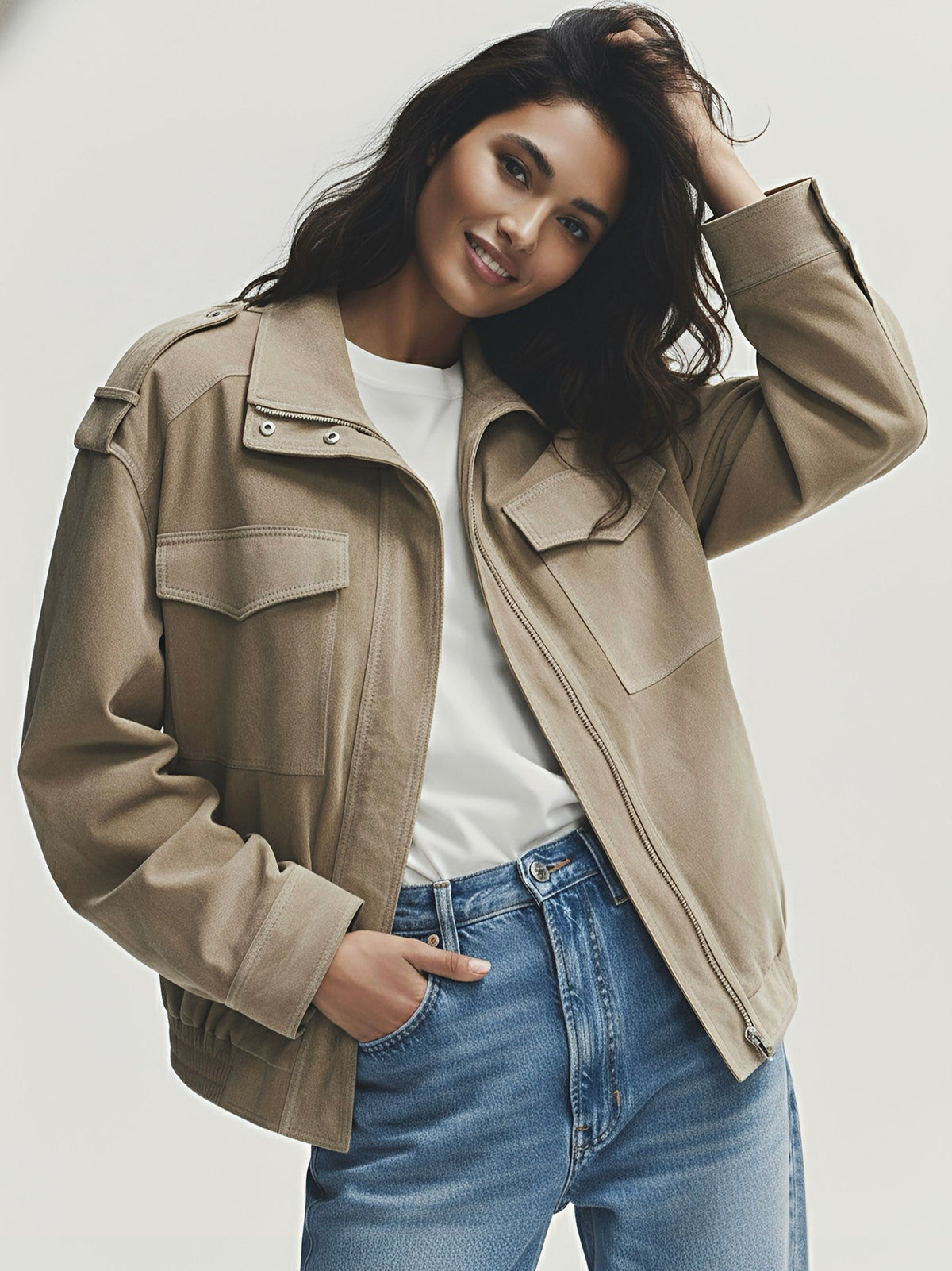 Shelby | Chaqueta Informal con Cremallera de Mezcla