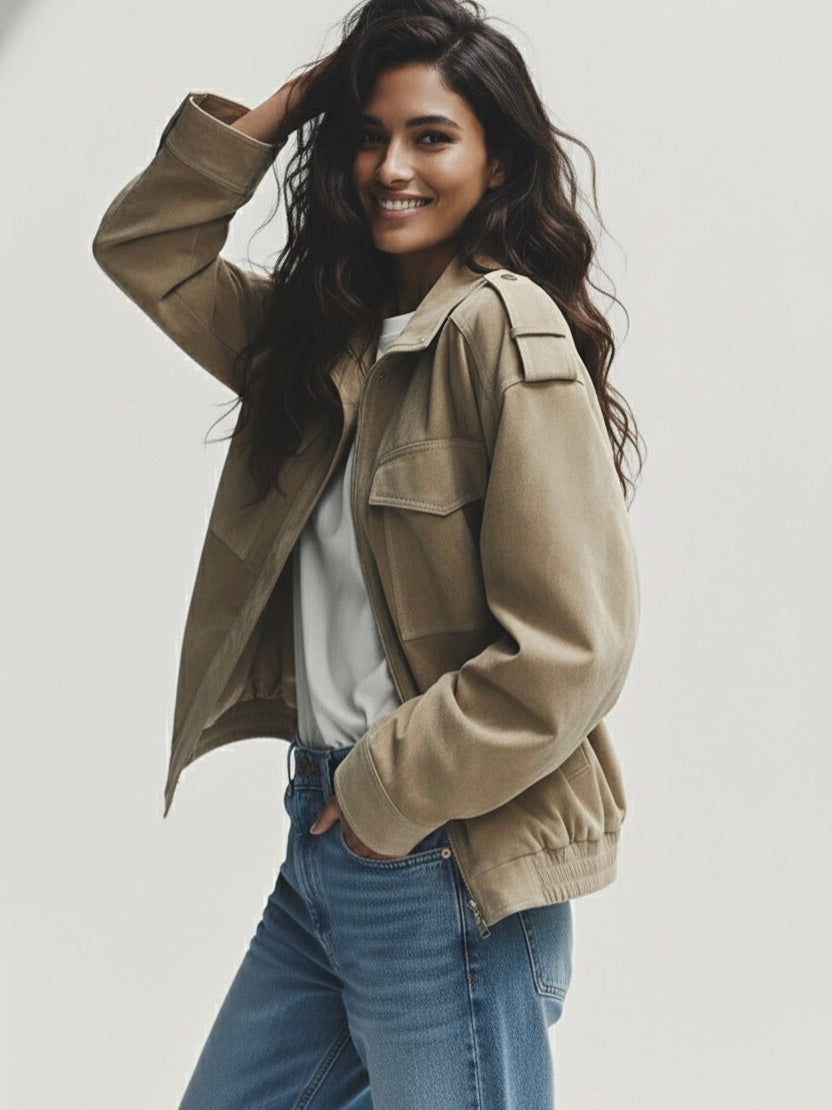 Shelby | Chaqueta Informal con Cremallera de Mezcla