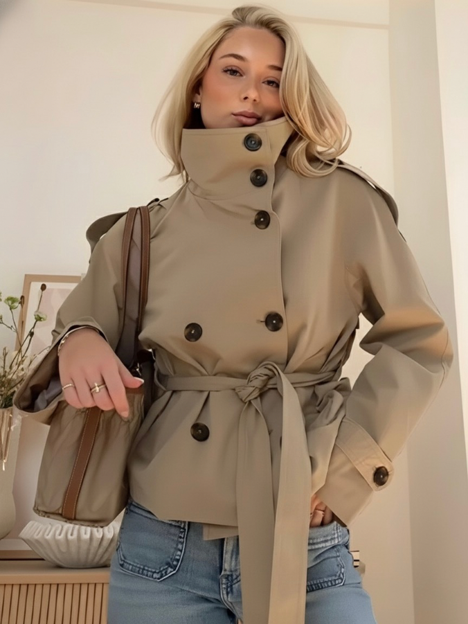 Cath | Gabardina Corta con Cinturón