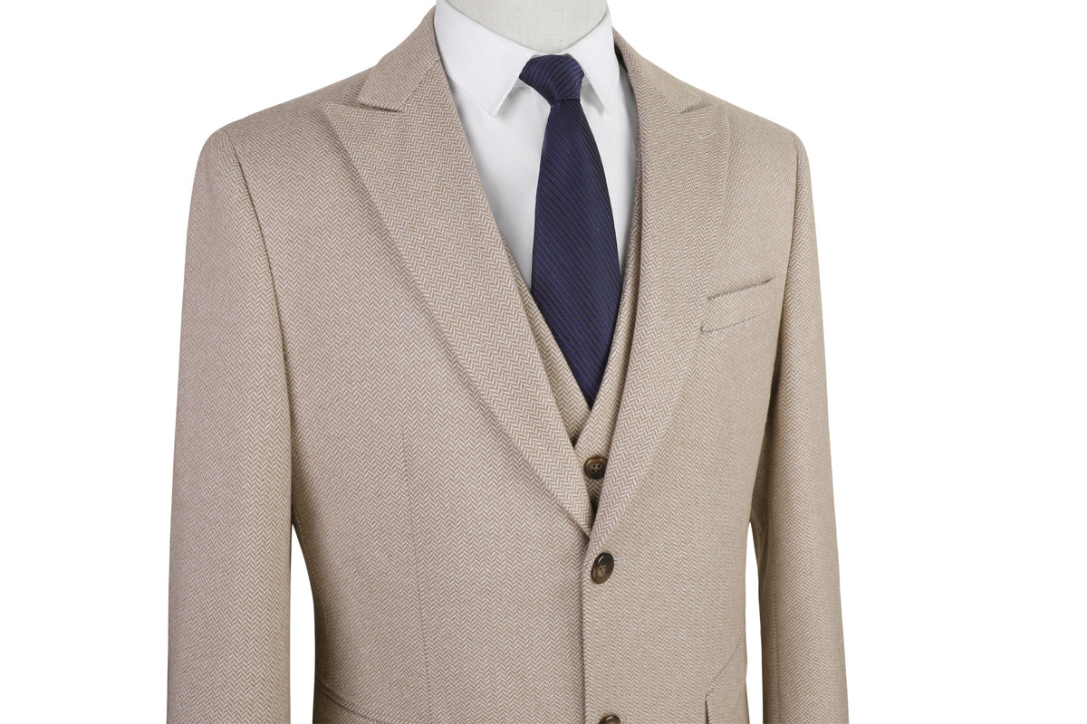 EDICIÓN LIMITADA - Traje de Tres Piezas Auténtico Arthur - Beige