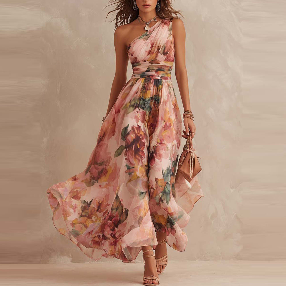 Aurora | Robe asymétrique à motifs floraux