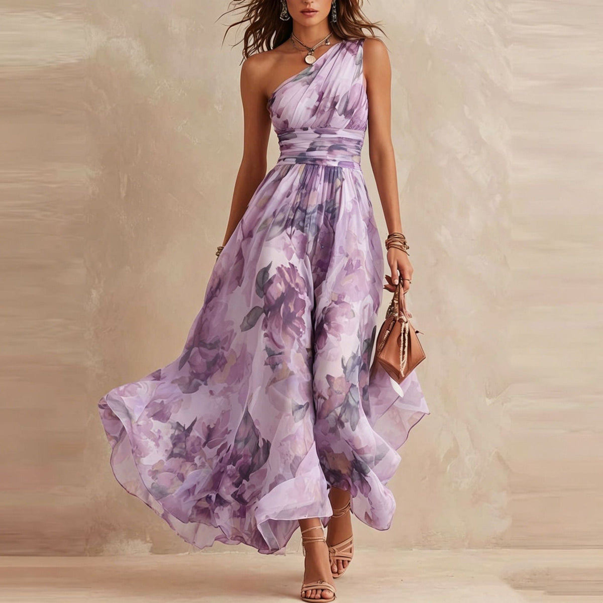Aurora | Robe asymétrique à motifs floraux