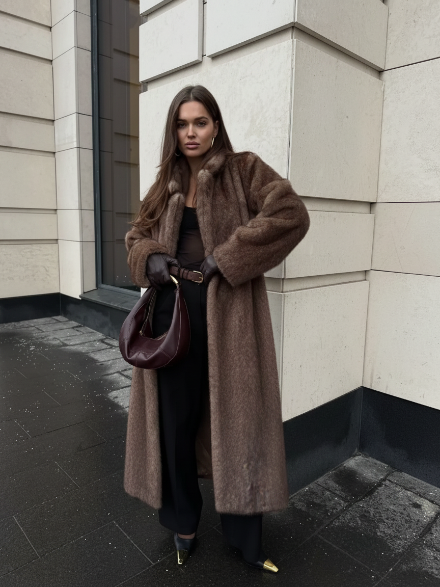 Erin | Abrigo Largo de Pelo Sintético para Invierno