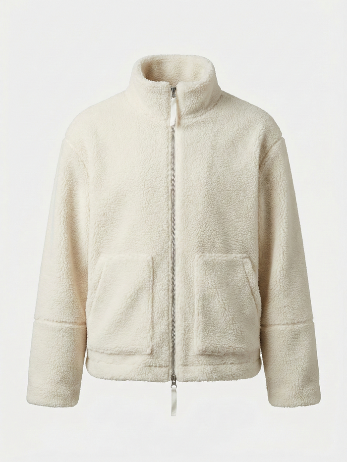 Maddy | Chaqueta Impermeable con Cremallera y Cuello Alto de Forro Polar Teddy