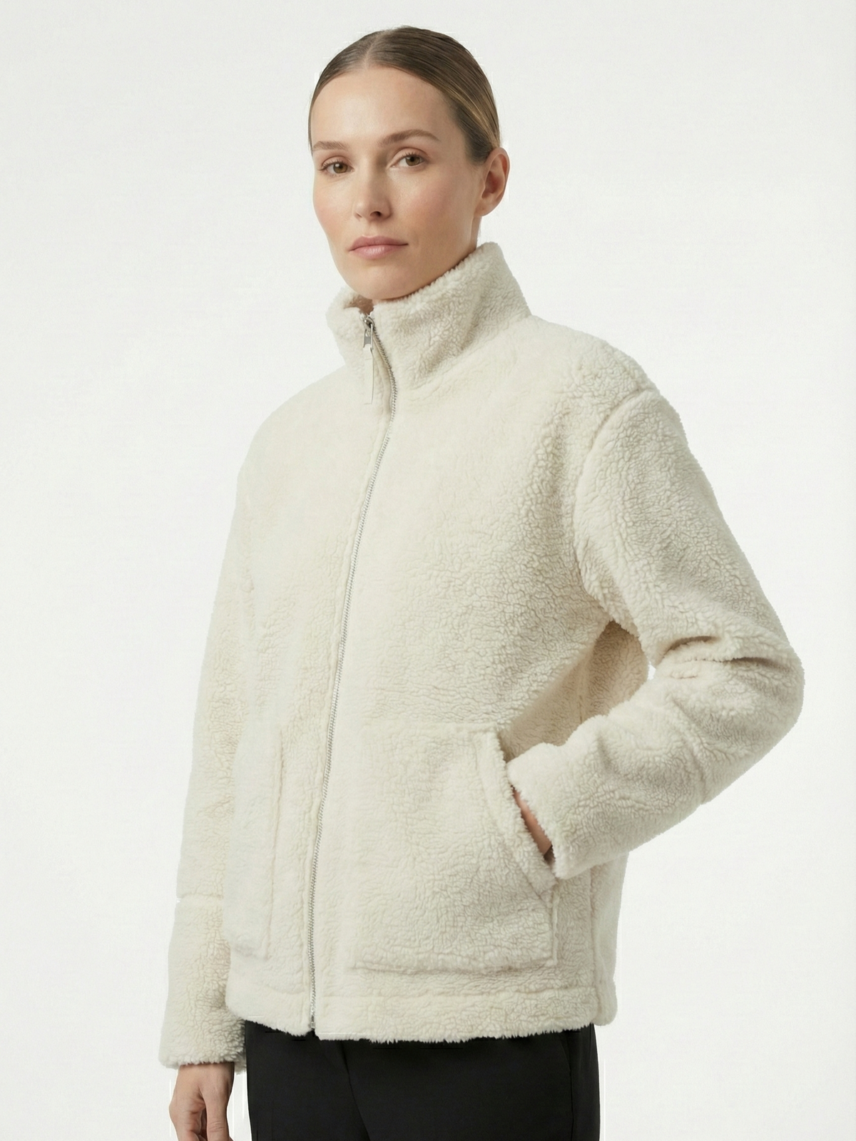 Maddy | Chaqueta Impermeable con Cremallera y Cuello Alto de Forro Polar Teddy