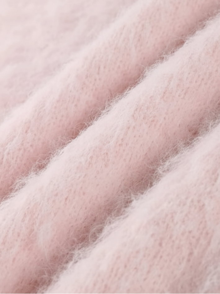 Riley | Jersey de Punto Esponjoso Rosa Suave