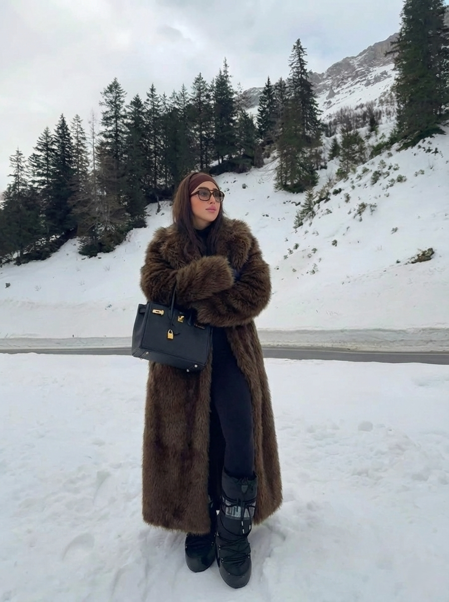 Erin | Abrigo Largo de Pelo Sintético para Invierno