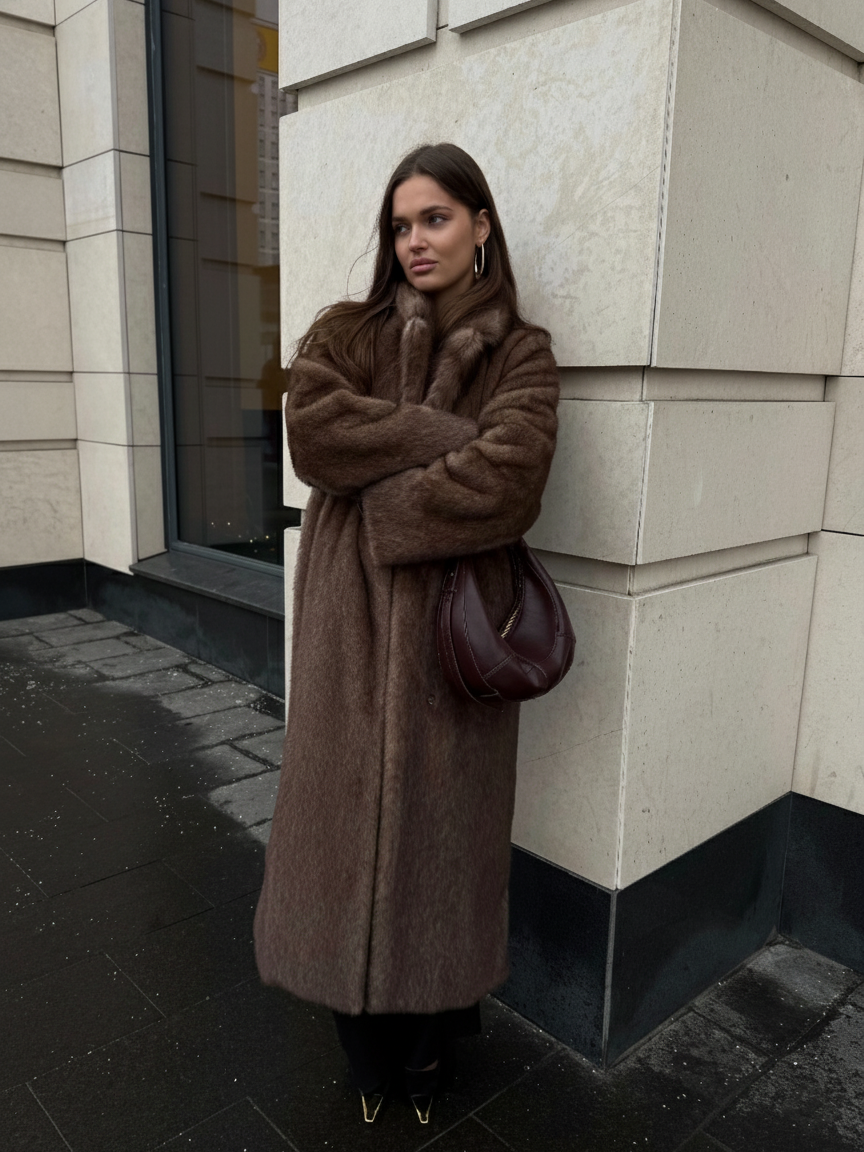 Erin | Abrigo Largo de Pelo Sintético para Invierno