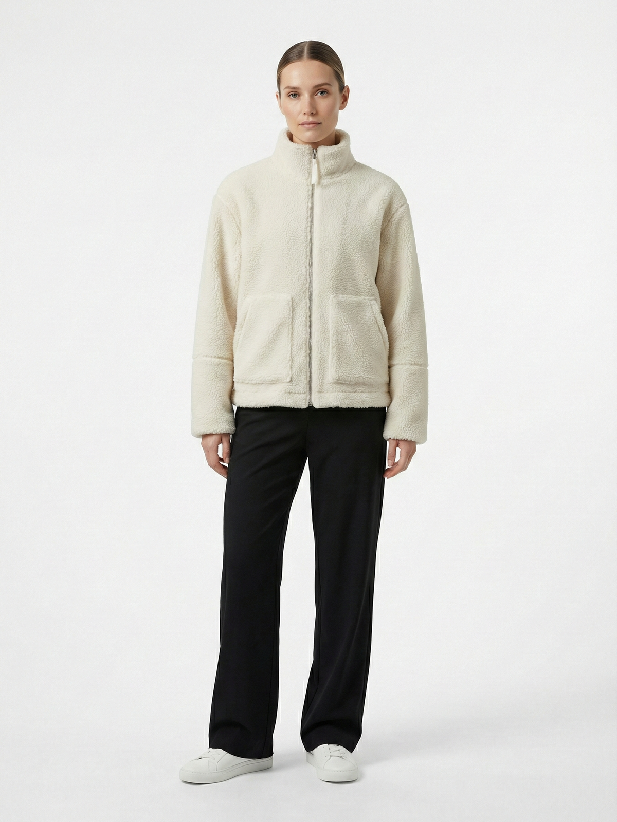 Maddy | Chaqueta Impermeable con Cremallera y Cuello Alto de Forro Polar Teddy