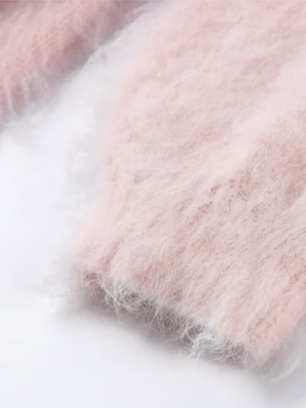 Riley | Jersey de Punto Esponjoso Rosa Suave