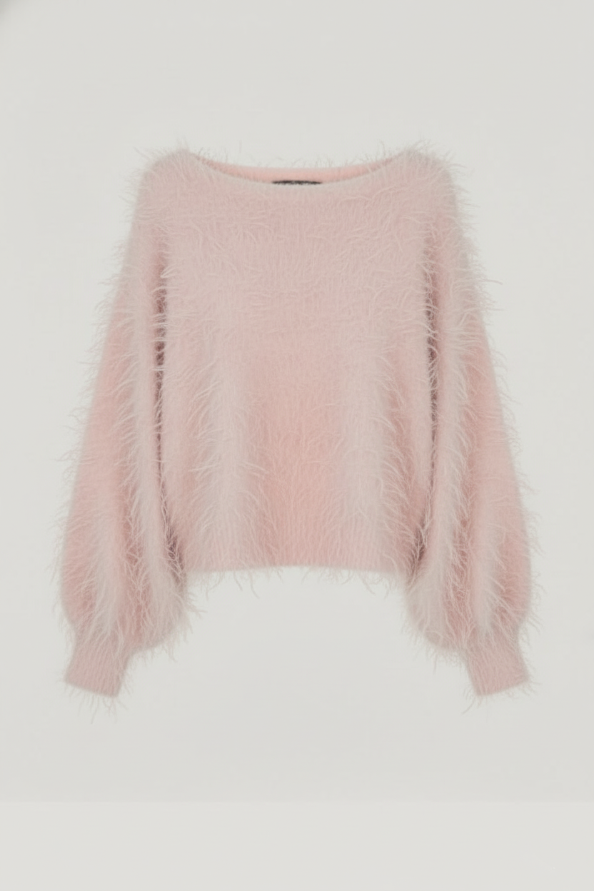 Riley | Jersey de Punto Esponjoso Rosa Suave