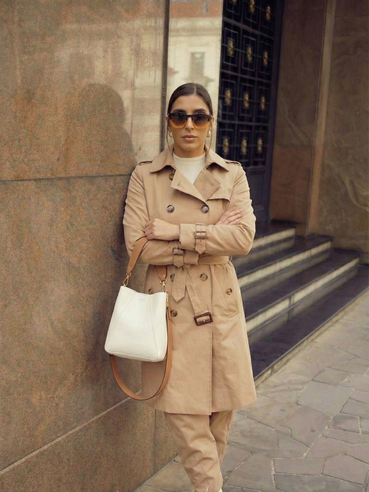 Letifen | Gabardina con Doble Botonadura y Cinturón