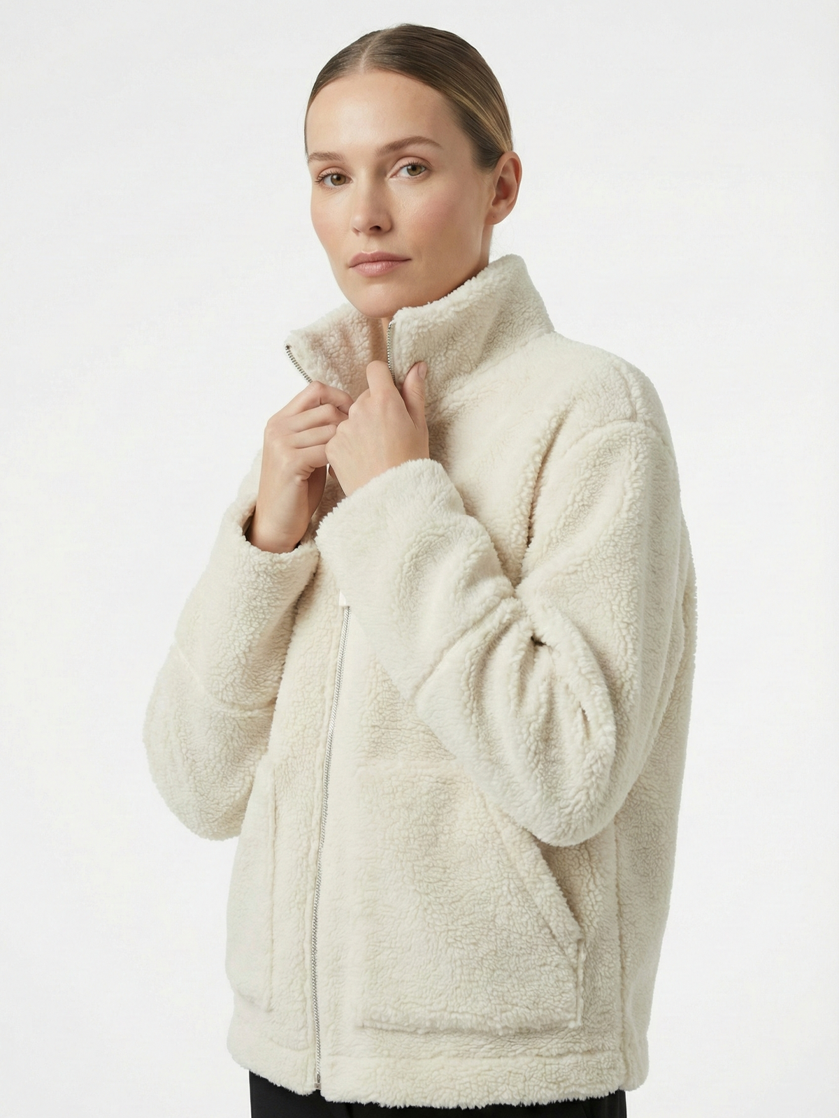 Maddy | Chaqueta Impermeable con Cremallera y Cuello Alto de Forro Polar Teddy