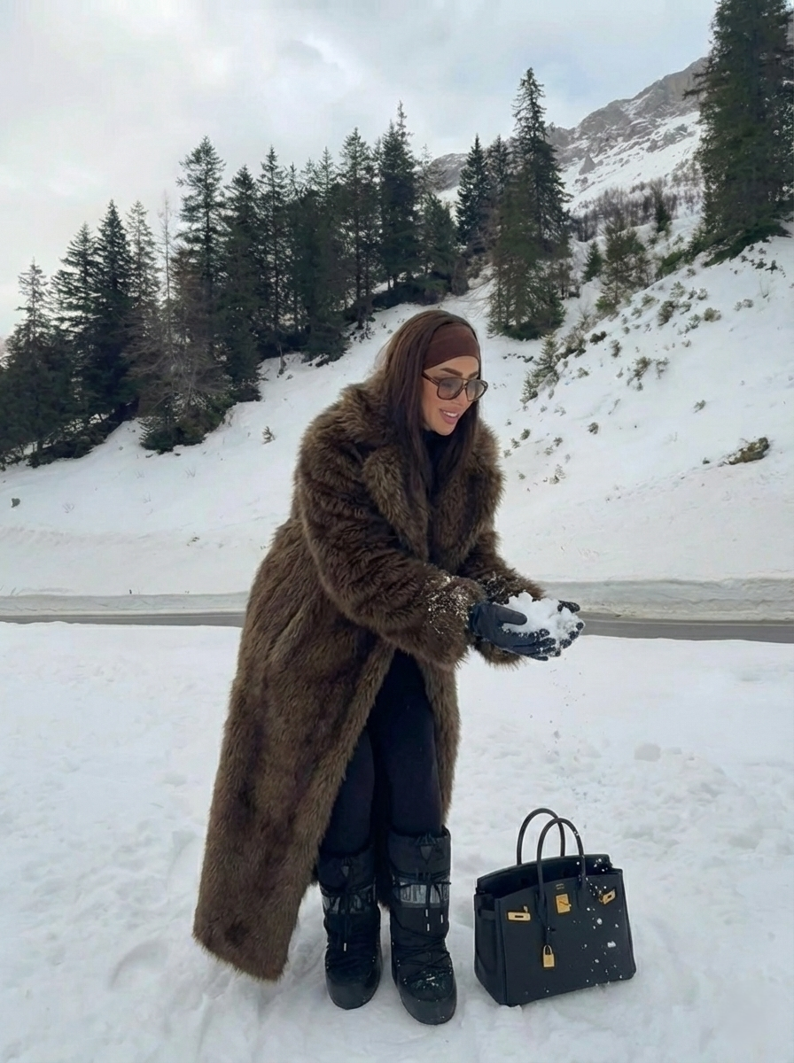Erin | Abrigo Largo de Pelo Sintético para Invierno