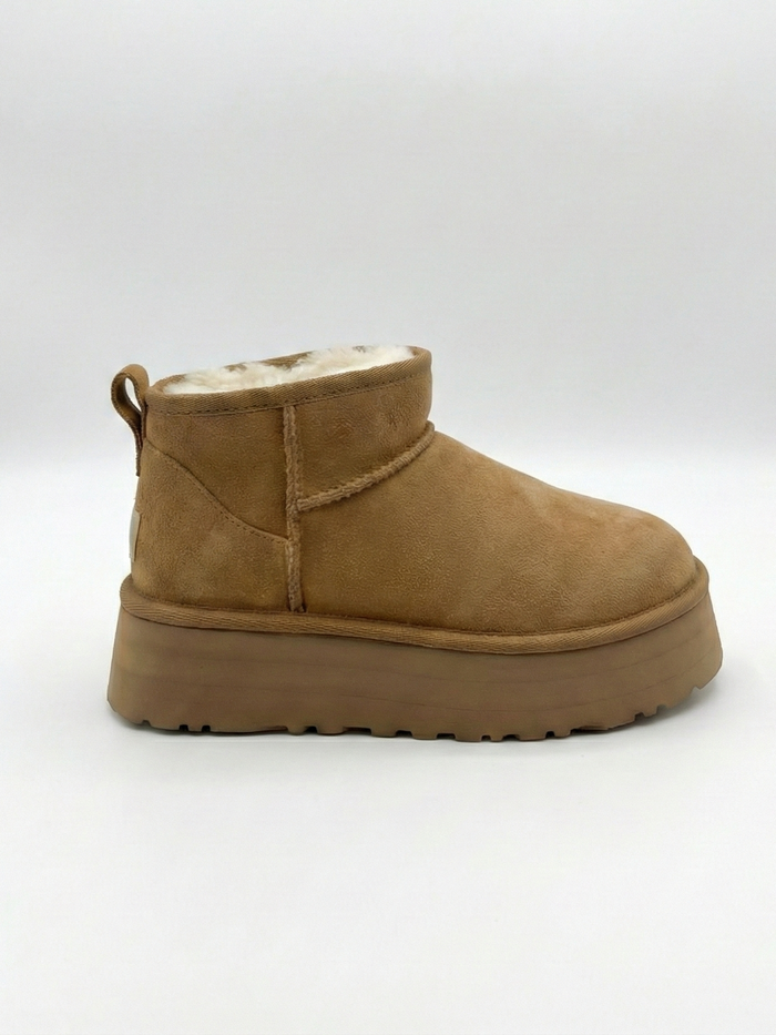 Botas de Plataforma con Efecto Ante y Forro de Pelo Sintético