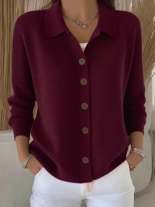 Josephine™ | Cárdigan con Cuello y Cierre de Botones