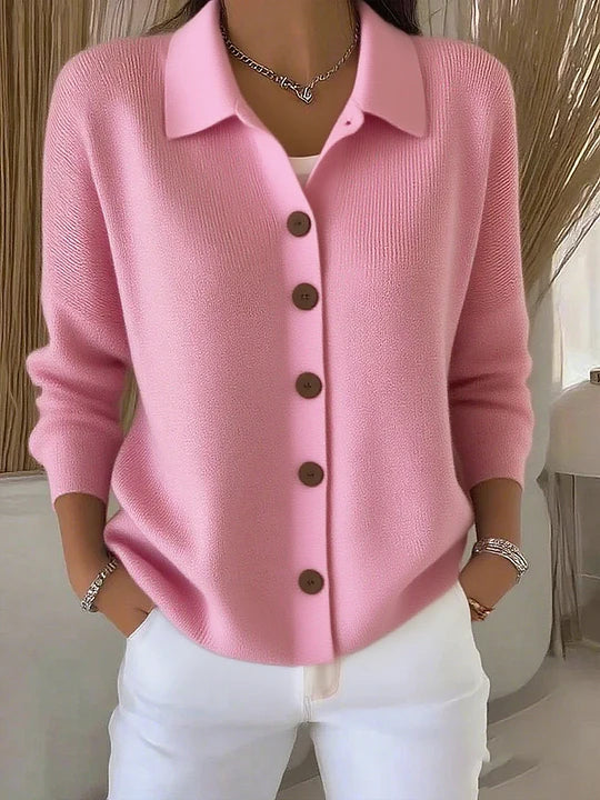 Josephine™ | Cárdigan con Cuello y Cierre de Botones