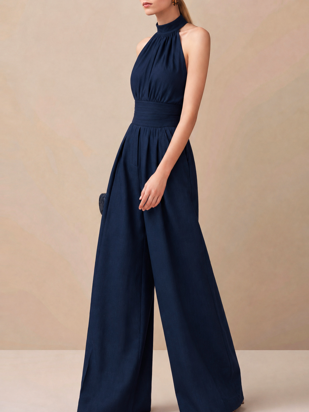 Montserrat | Conjunto Palazzo de Lino y Blusa Halter Mujer Estampado
