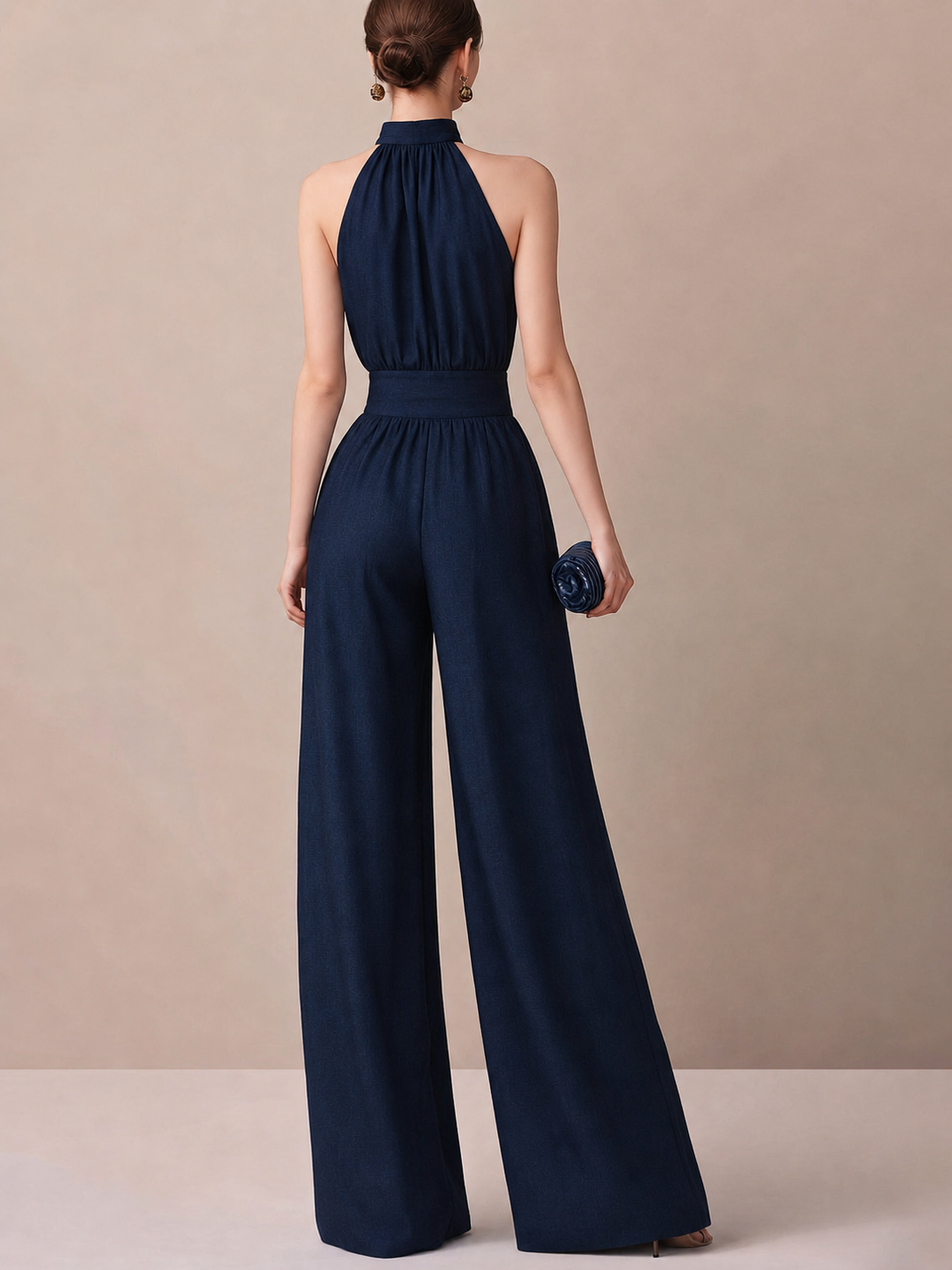 Montserrat | Conjunto Palazzo de Lino y Blusa Halter Mujer Estampado