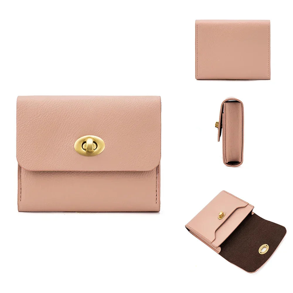 Billetera de mujer minimalista en marrón