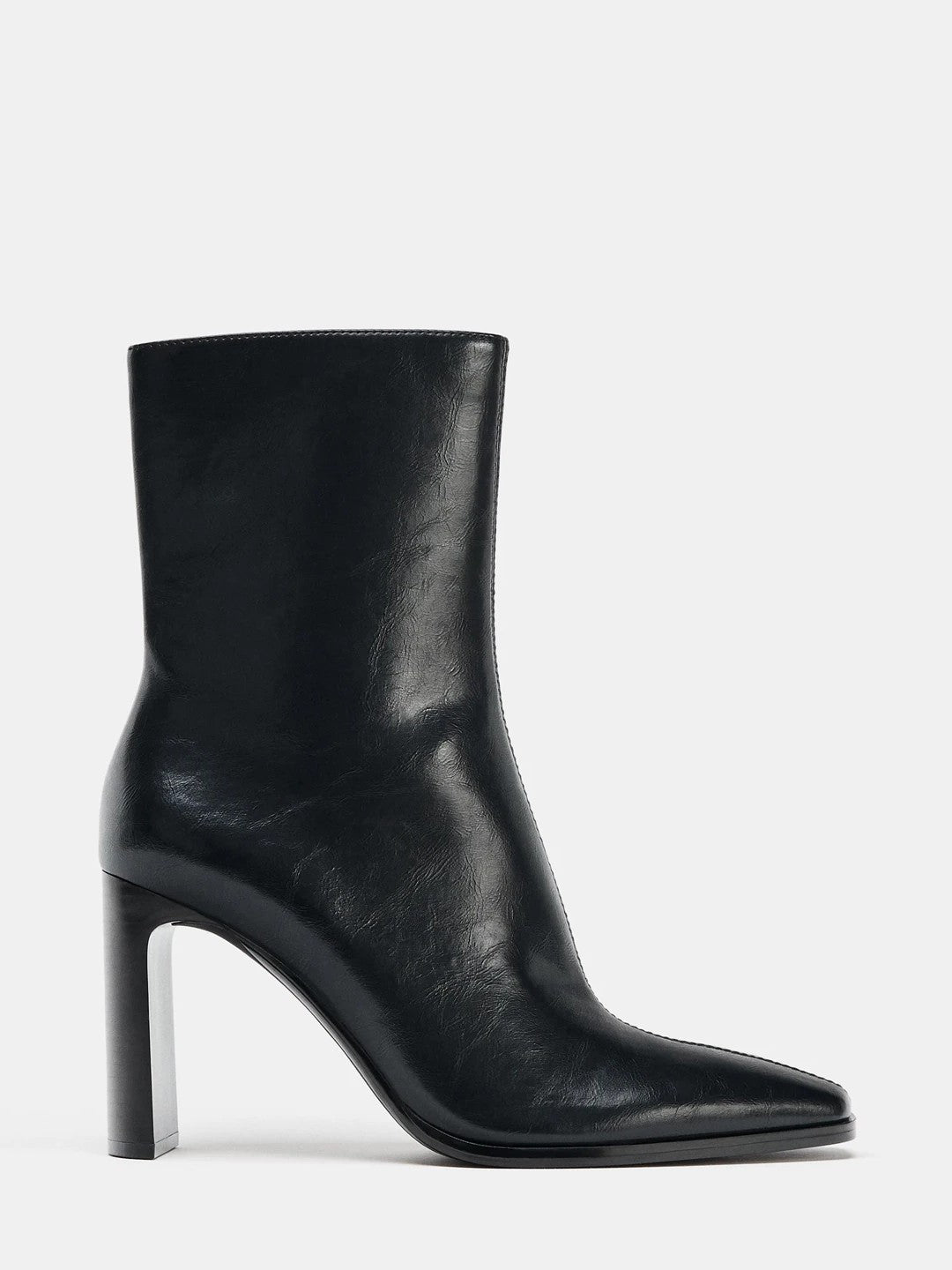 Belfast | Botines negros de cuero sintético con punta cuadrada