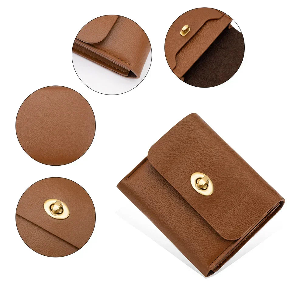 Billetera de mujer minimalista en marrón