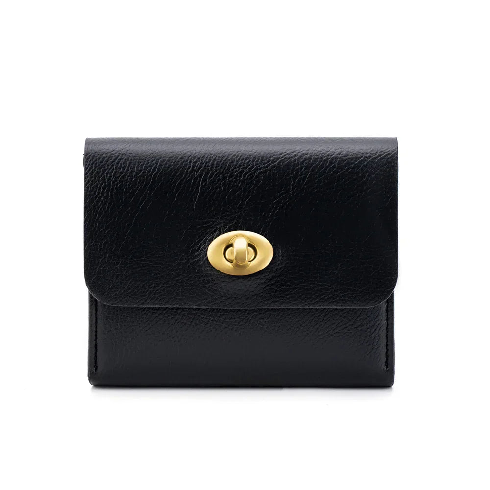 Billetera de mujer minimalista en marrón