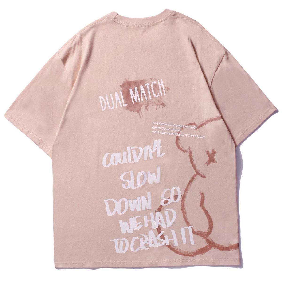 Camiseta WLS Pooh Sombreado Cuello Redondo Algodón Suave