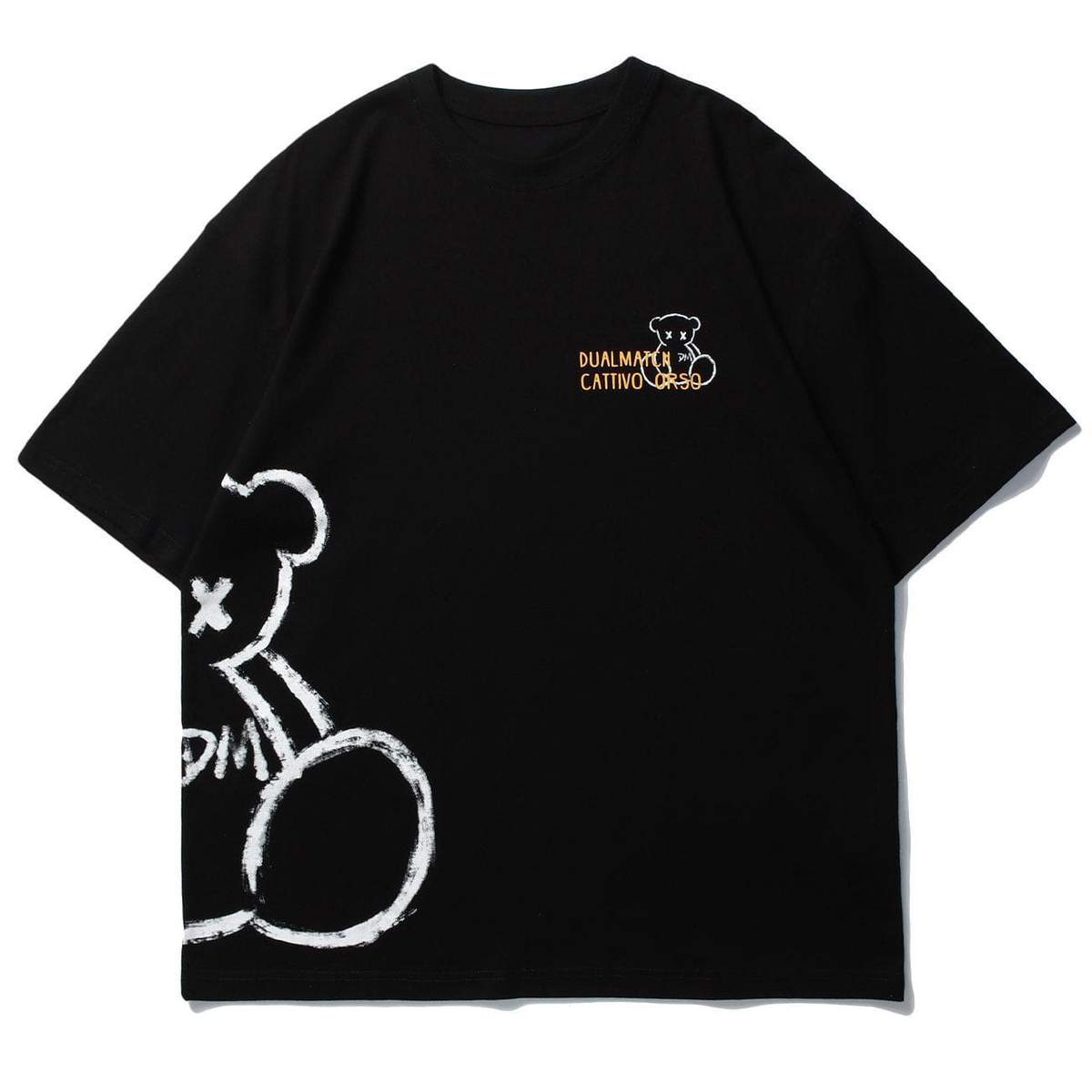 Camiseta WLS Pooh Sombreado Cuello Redondo Algodón Suave
