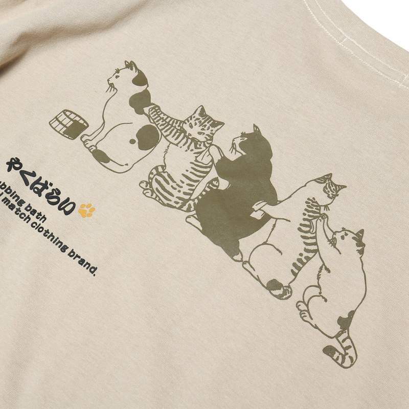 Camiseta WLS Estampado Gato Algodón Suave