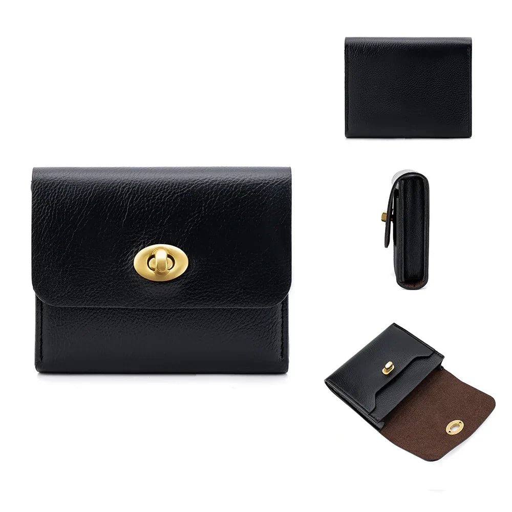 Billetera de mujer minimalista en marrón