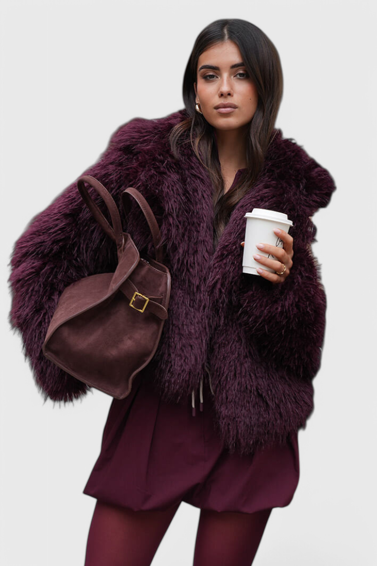 Bolso tote grande mujer marrón elegante – bolso amplio cuero vegano efecto ante