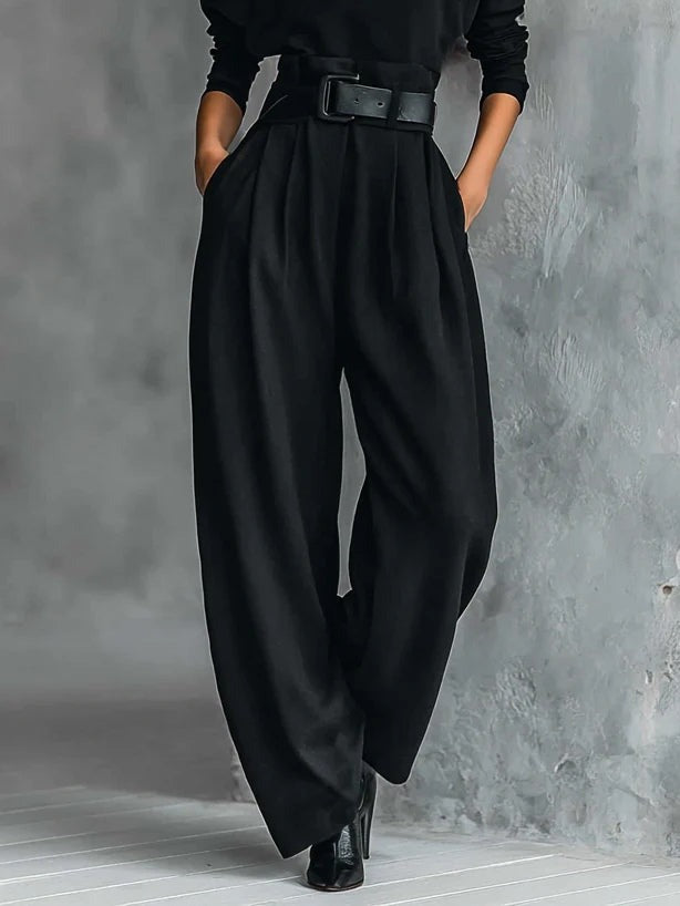 DÉBORA - Mono de cuello alto con pantalón ancho y cinturón