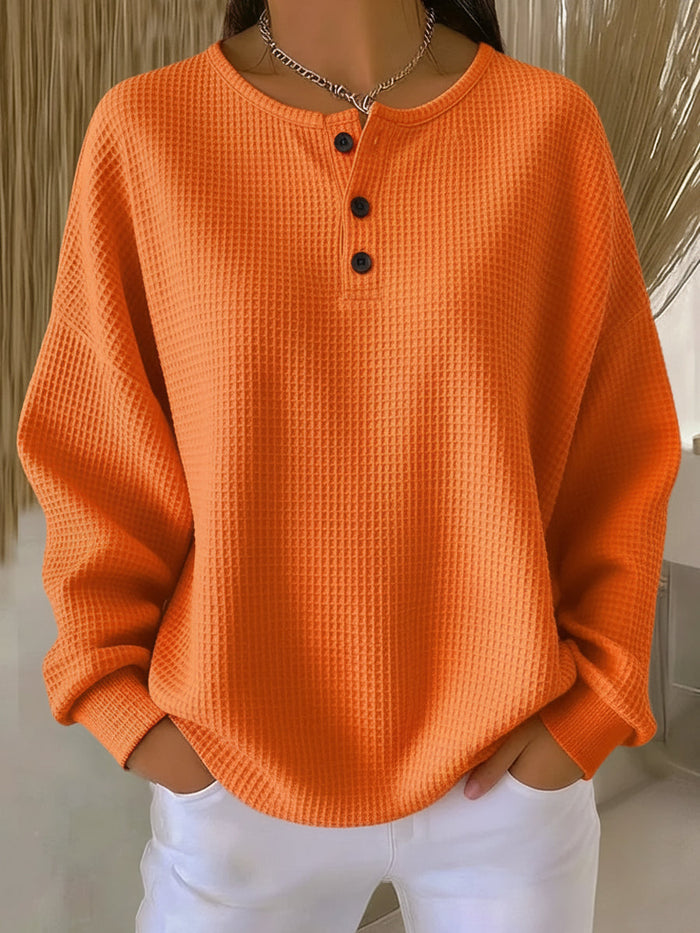 Mirabel™ | Sudadera Henley Acogedora de Tejido Gofre