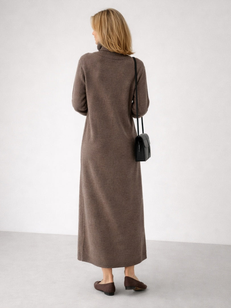 Esther | Vestido de Invierno de Punto Mujer Cuello Alto Manga Larga