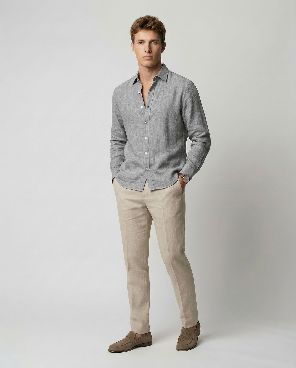Camisa casual de lino