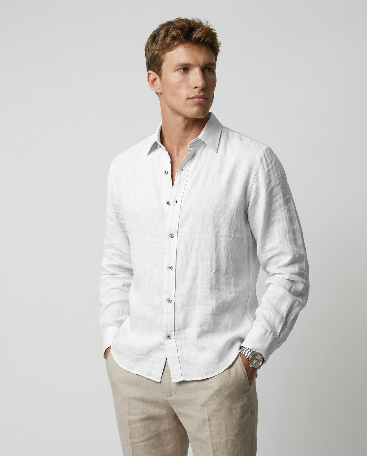 Camisa casual de lino
